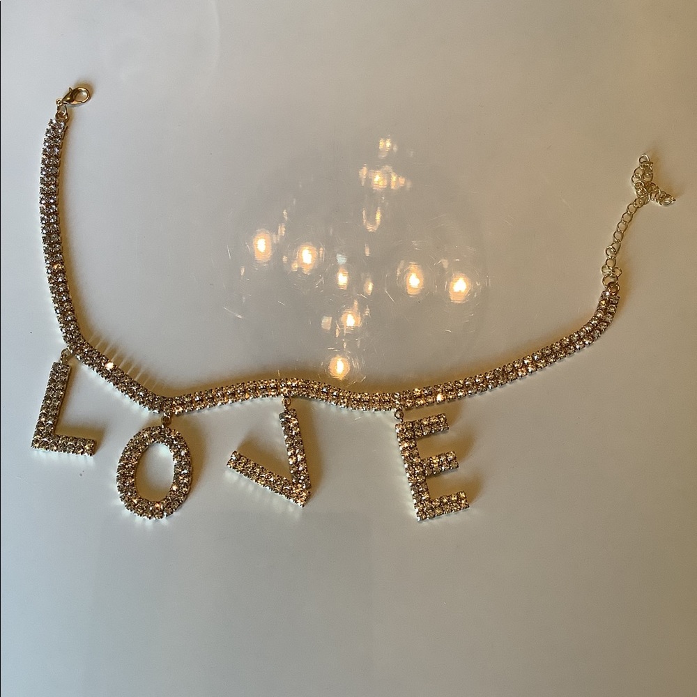 Love bling gold choker